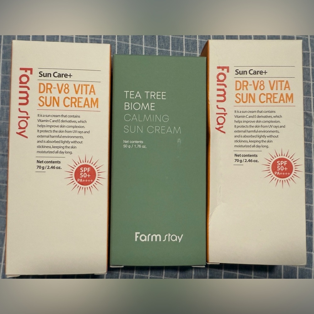 🆕 Farm Stay Korean Sunscreens / Sun Creams - lot of 3